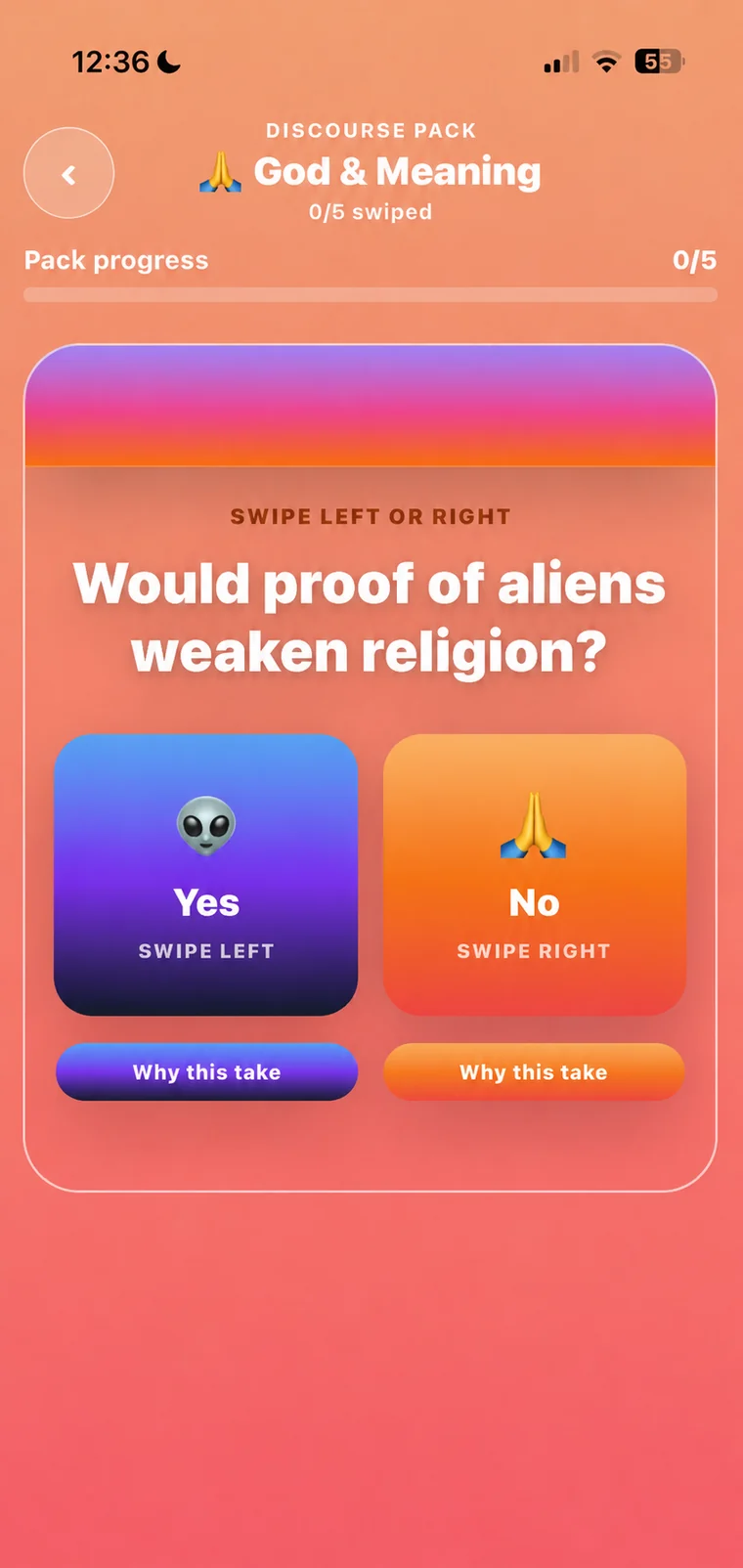 Aliens Religion prompt screenshot